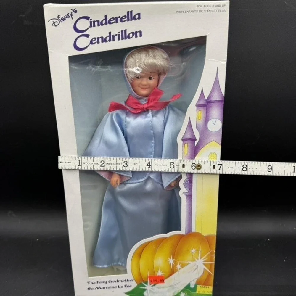 Vintage Disney Cinderella Fairy Godmother Doll Kids 11.5in Articulated Vintage
